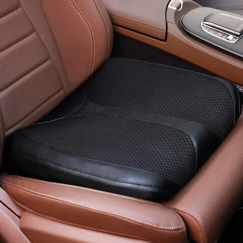 Vista 10 de Cojín de asiento de espuma viscoelástica de cuero para coches para personas bajas, para aliviar el dolor de cadera (coccis/cóccix) y de espalda