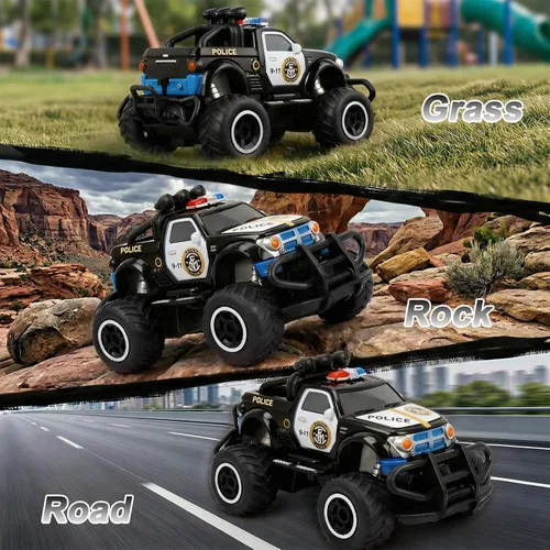 Vista 4 de Pup Go Mini Remote Control Police Car Toy for Kids 3 4 5 6 7 Year Old