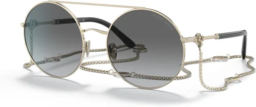 Vista 6 de GIORGIO ARMANI Woman Sunglasses Silver Frame, Gradient Green Lenses, 56MM