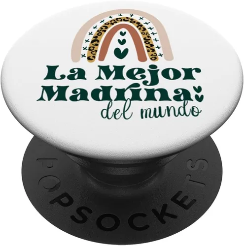 Vista 6 de La Mejor Madrina Del Mundo Cute Boho Rainbow Godmother PopSockets MagSafe PopGrip for iPhone