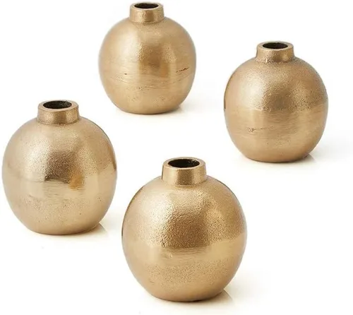 Vista 7 de Serene Spaces Living Jarrones de flores dorados, pequeños jarrones decorativos para centros de mesa de boda, mesas de fiesta, comedor, mesa de café