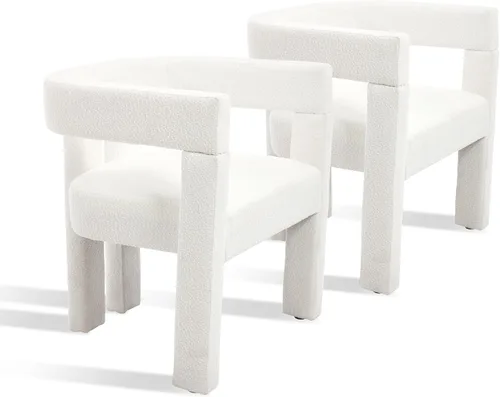 Vista 14 de Juego de 4 Sillas de Comedor Modernas, Sillas Barrel para Sala de Estar, Sillón de Tela, Silla Barrel Tapizada para Sala de Estar Cocina Recepción