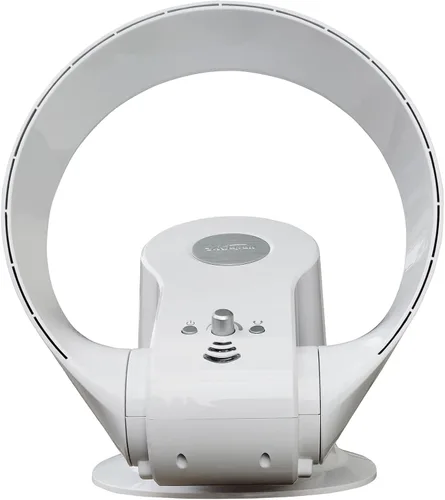Vista 10 de Ventilador de pared sin hojas de 14 pulgadas con control remoto/temporizador, ventilador sin aspas montado en la pared/ventilador de escritorio, 7