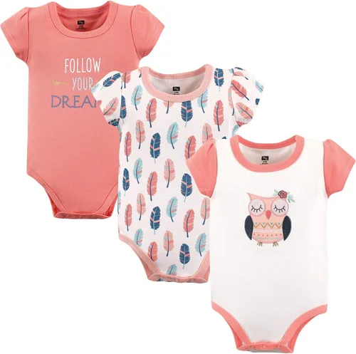 Vista 458 de Hudson Baby baby-girls Cotton Bodysuits 3-pack