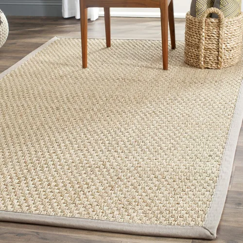 Vista 159 de SAFAVIEH Natural Fiber Collection NF114A - Alfombra de pasillo de hierba marina con patrón de tejido de cesta y borde, de 2 pies 6 pulgadas x 16