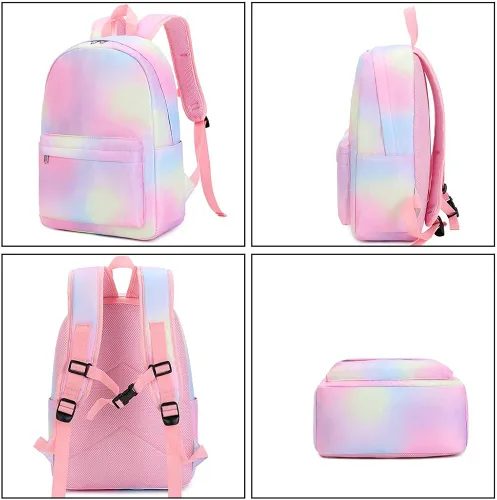 Vista 2 de CAMTOP Juego de morral y lonchera para niñas de preescolar y primaria