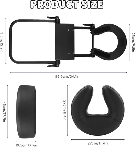 Vista 2 de TOROKOM Soporte ajustable para reposacabezas y almohada facial (color negro)