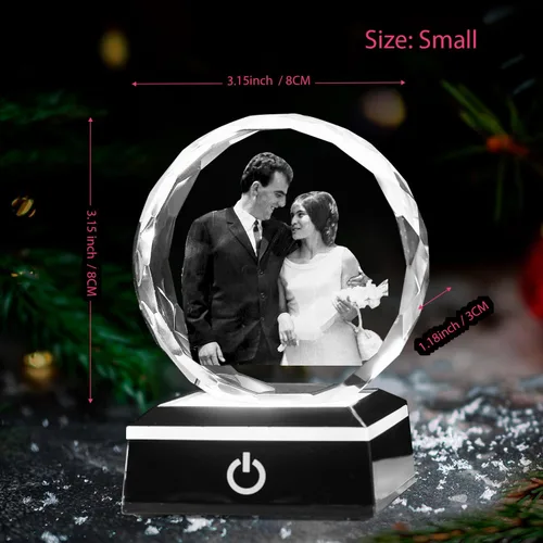Vista 6 de KSHS Regalos personalizados para mujeres, esposa, hombres, ella, él. Grandes manualidades de cristal personalizadas con tu propia foto, marco