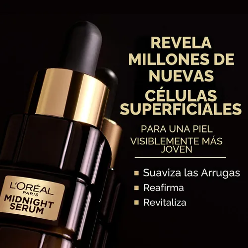 Vista 2 de L'Oreal Paris Age Perfect - Suero facial antienvejecimiento de medianoche, reduce las arrugas, 1 oz + muestra de crema para ojos