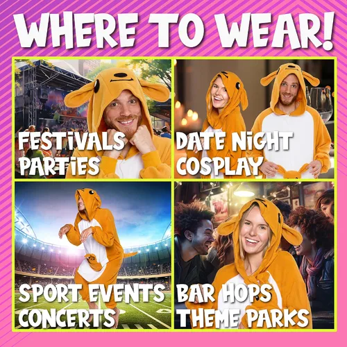 Vista 15 de Funziez! - Disfraz de Halloween para adultos, disfraz de animales y criaturas marinas, mameluco afelpado para cosplay, para mujeres y hombres