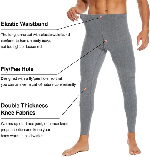 Vista 4 de SIMIYA Ropa interior térmica para hombre, ropa interior térmica ultra suave para hombre