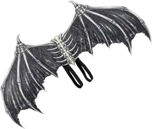 Vista 5 de Generic Alas de diablo de Halloween para cosplay, alas de hueso de diablo no tejidas, plegables para fiesta, cosplay, alas para niños y adultos
