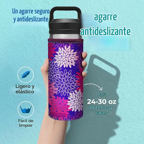 Vista 3 de Funda de neopreno para botella de agua Koverz, funda de neopreno, se ajusta a botellas de agua de 24-30 oz, lavable y reutilizable, tamaño grande
