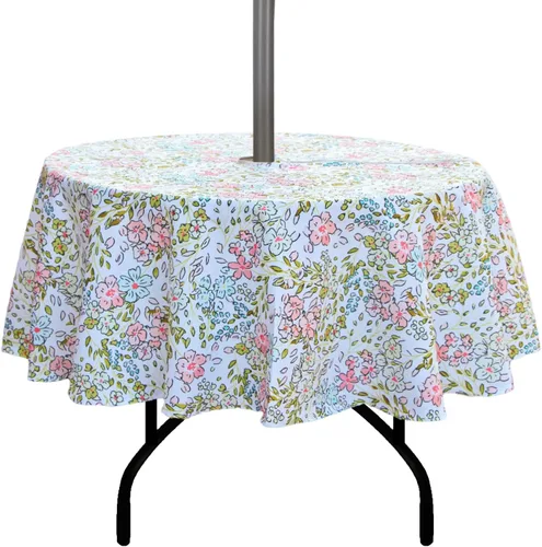 Vista 10 de Stripe Outdoor Tablecloth Water Resistant Polyester Fabric Table Cover with Zipper Umbrella Hole for Garden Patio Tabletop 60x84inch Rectangle,Black