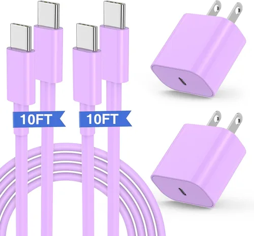 Vista 12 de Cargador rápido para iPhone 17 16 15 y cable tipo C a C de 10 pies de largo, bloque de carga USB C para Apple iPhone 17 Pro Max/17 Air/16 Pro/15