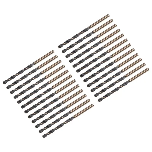Vista 19 de uxcell Brocas Jobber de 0.118 in (0,118 pulgadas) de nitruro negro y oro recubierto de titanio M2 de alta velocidad (HSS) Brocas helicoidales