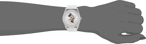 Vista 5 de Disney Reloj de cuarzo analógico redondo con purpurina para adultos Blanco
