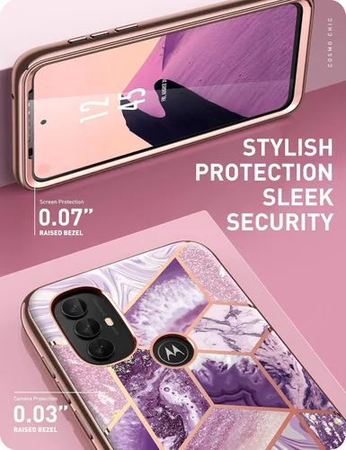 Vista 6 de i-Blason Cosmo Chic - Funda protectora diseñada para Moto G Power (2022), diseño delgado y elegante con protector de pantalla integrado (meta)
