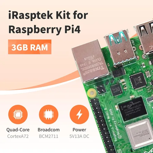 Vista 3 de iRasptek Kit de inicio para Raspberry Pi 4B 3GB RAM-32GB SD Card Edition