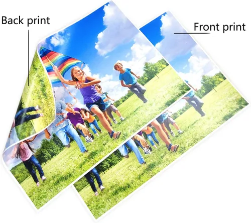 Vista 3 de Papel fotográfico láser brillante 4R de 4 x 6 pulgadas, 157 gsm, 100 hojas, papel recubierto de doble cara de alta calidad para impresoras láser
