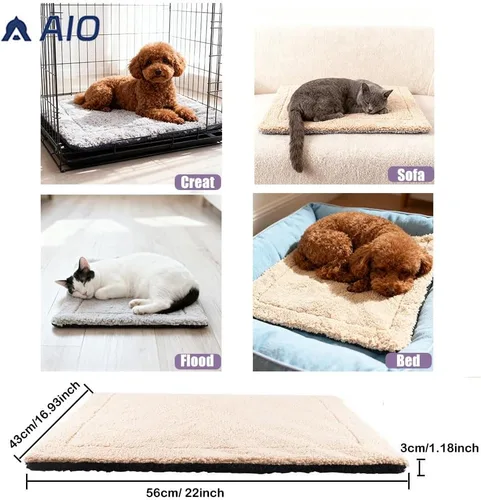 Vista 3 de AIO Almohadilla de cama autocalentable para gatos, almohadilla térmica avanzada extra cálida para mascotas de interior y exterior con funda
