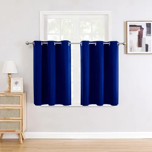 Vista 7 de ChrisDowa - Cortinas cortas para ventana de 40 pulgadas para dormitorio - Cortinas cortas con ojales y aislamiento térmico para oscurecer