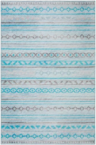 Vista 5 de Sedona SN10 - Alfombra bohemia azul rectangular, 1 pie 8 pulgadas x 2 pies 6 pulgadas