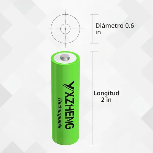 Vista 6 de 8 unids AA batería 1.2v recargable NI-MH 300mAh para exterior solar césped luz (8AA)