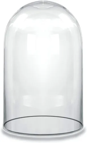Vista 3 de CYS EXCEL Cúpula de Cristal Cloche (A:10.5" D:6") Múltiples Opciones de Tamaño Vitrina Decorativa para Coleccionables Antiguos Campana