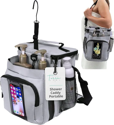 Vista 9 de TERRA HOME Bolsa portátil XL para ducha, artículos esenciales para la habitación del dormitorio universitario para hombres, mujeres, estudiantes