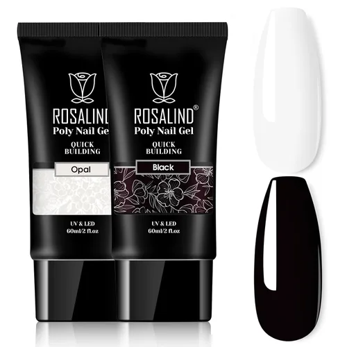 Vista 17 de Rosalind Gel de extensión de poliéster acrílico transparente, paquete de 2 unidades de gel de uñas de 2.1 onzas líquidas, constructor de uñas