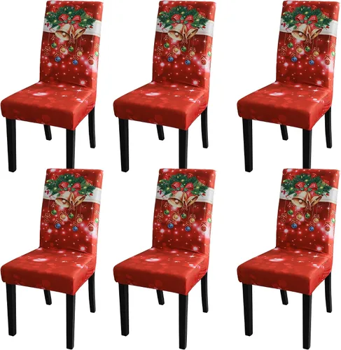 Vista 8 de Juego de fundas para sillas de comedor, de elastano, súper ajuste, elásticas, extraíbles y lavables, fundas protectoras para sillas Parsons
