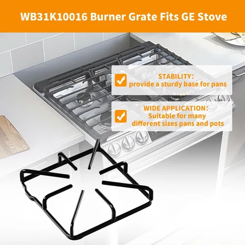 Vista 6 de Piezas de repuesto de rejilla WB31K10016 WB31K10015 mejoradas para estufa GE, rejilla de hierro fundido, rejilla de estufa Kenmore Hotpoint, rejilla