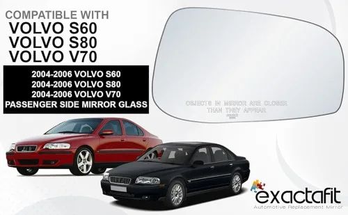 Vista 4 de Reemplazo de cristal del espejo lateral del pasajero para Volvo S60 S80 V70