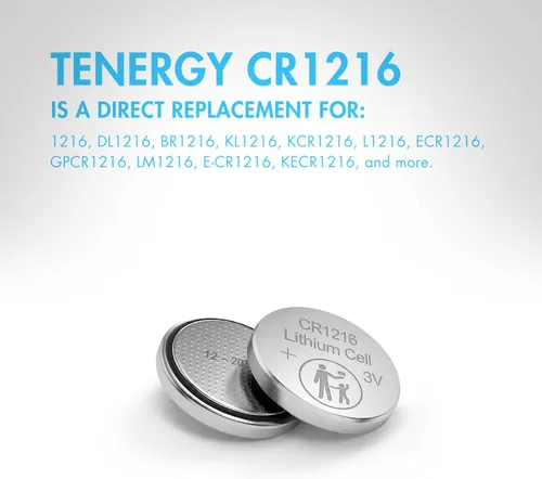 Vista 5 de Tenergy Batería de botón de litio CR1216 de 3 V, para relojes, mini luces LED, termómetros de frente, 10