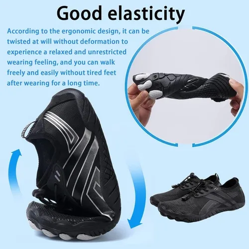 Vista 4 de Zapatos de agua para hombre y mujer, zapatos descalzos de secado rápido, deportes al aire libre para natación, piscina, playa, surf, caminar, agua