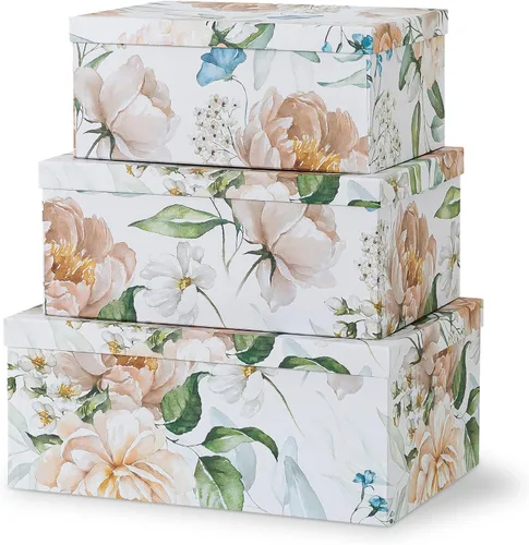 Vista 19 de Soul & Lane Cajas de almacenamiento de fotos de mariposas en vuelo (juego de 3): cajas anidables con tapas, contenedores de cartón decorativos