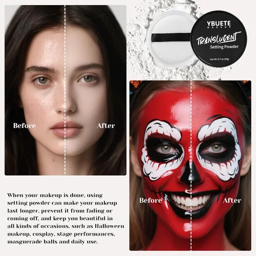 Vista 5 de YBUETE Blanco Negro Cara Cuerpo Pintura Palo Set para Halloween Cosplay SFX