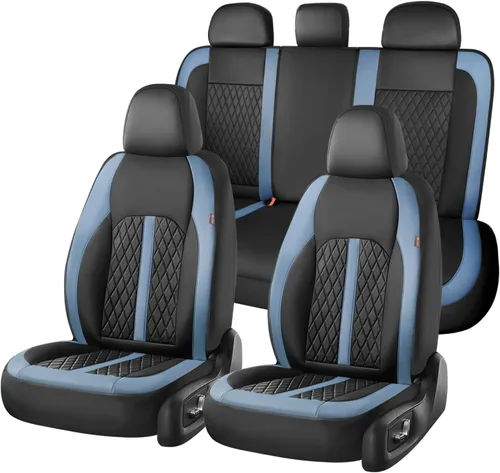 Vista 37 de Coverado Fundas universales de cuero para asientos delanteros, paquete de 2 fundas de asiento para SUV, camioneta, sedán, interior de vehículos