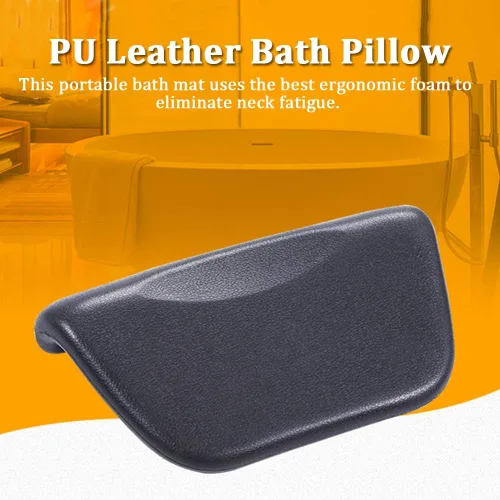 Vista 5 de Almohadas de baño para spa, de piel sintética impermeable, con ventosas antideslizantes para el hogar, baño, bañera o spa