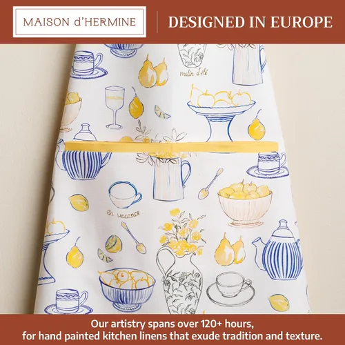 Vista 1192 de Maison d' Hermine Delantales para mujer con bolsillo, 100% algodón (27.50 x 31.50 pulgadas)