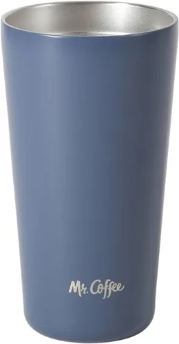 Vista 4 de Mr. Coffee Java Quest - Vaso térmico de acero inoxidable de doble pared de 16 onzas con tapa y popote reutilizable, con aislamiento térmico