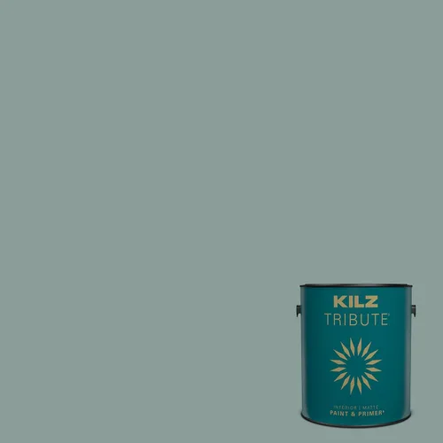Vista 64 de KILZ TRIBUTE Pintura e Imprimación, Interior, Muestra de Color, Almost Aqua, 8 Onzas