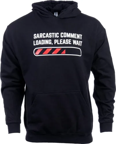 Vista 4 de Comentario Sarcástico en inglés Cargando Por Favor Espere divertido humor sarcástico para hombres y mujeres en una camiseta.
