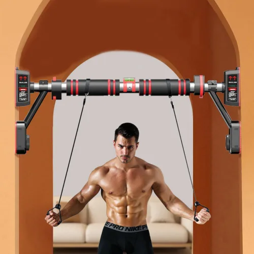 Vista 5 de axGear Barra de dominadas para puerta, marco de puerta, barra ajustable para gimnasio, entrenamiento, resistente