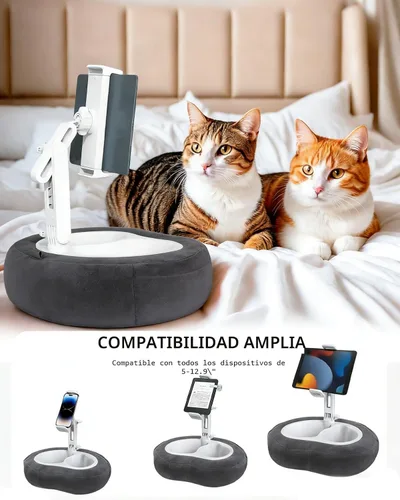 Vista 4 de Miledi Soporte para Tablet en Forma de Almohada, Compatible con Kindle de 4.7"-12.9", iPad, Teléfono/Tableta, Soporte Giratório de 360° para Cama
