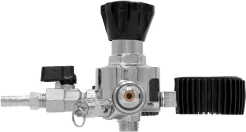 Vista 8 de Kegco Elite Series Dual Gauge Regulador de cerveza de barril de nitrógeno de dos productos, cromo