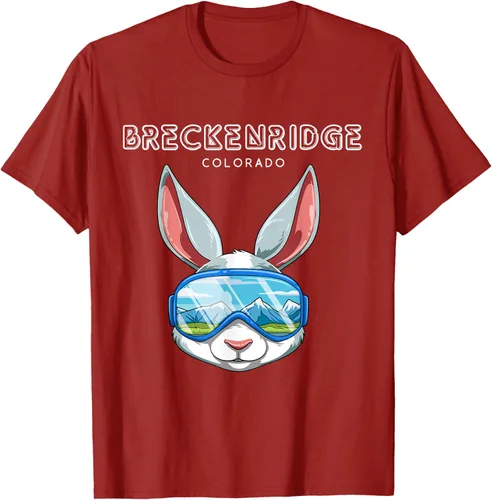 Vista 60 de Breckenridge Colorado USA - Camiseta de esquí y snowboard de conejo, Negro, S