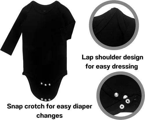 Vista 2 de Body para bebé con puños de manopla, rayón hecho de bambú, pijama de manga larga para niños y niñas