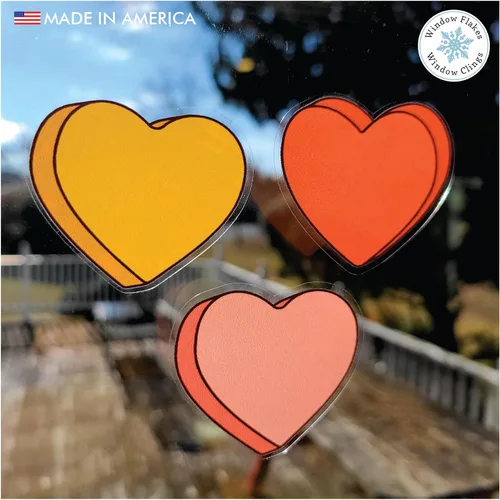 Vista 8 de 22 calcomanías retro de los años 50 con forma de corazón para ventana, calcomanías de vinilo reutilizables de doble cara para el día de San